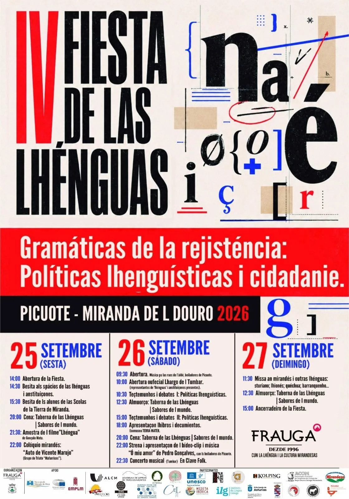 Cartel da IV Festa das Lhénguas de Picote